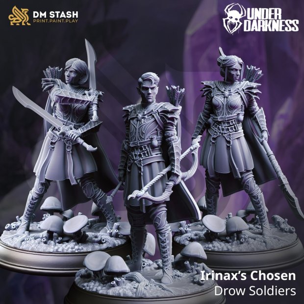 Drow Soldiers Figure (Unpainted)