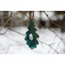Oak Leaf With White Eye Pendant Necklace