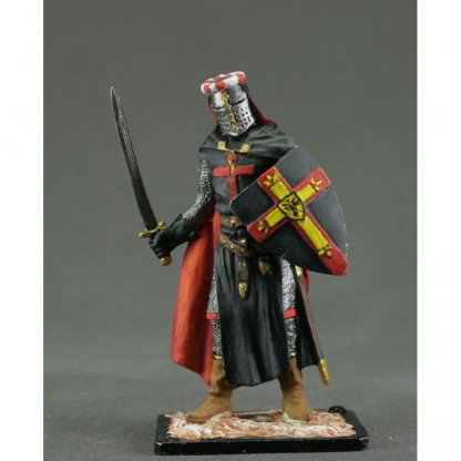 Teutonic Knight In Black Cloak Figure