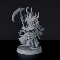Horned lich with a book and a scythe Figure (Unpainted)