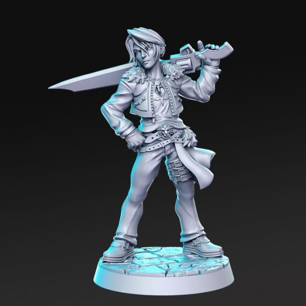 Warrior with shooting sword Figure (Unpainted)