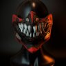 Samurai mask with movable jaw (Red)