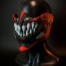 Samurai mask with movable jaw (Red)