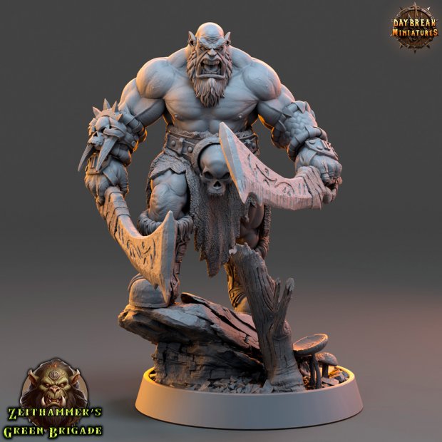 Grozler Hang, Orc Barbarian Figure (Unpainted)