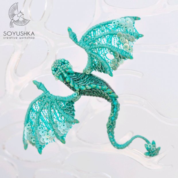 Turquoise Dragon Brooch