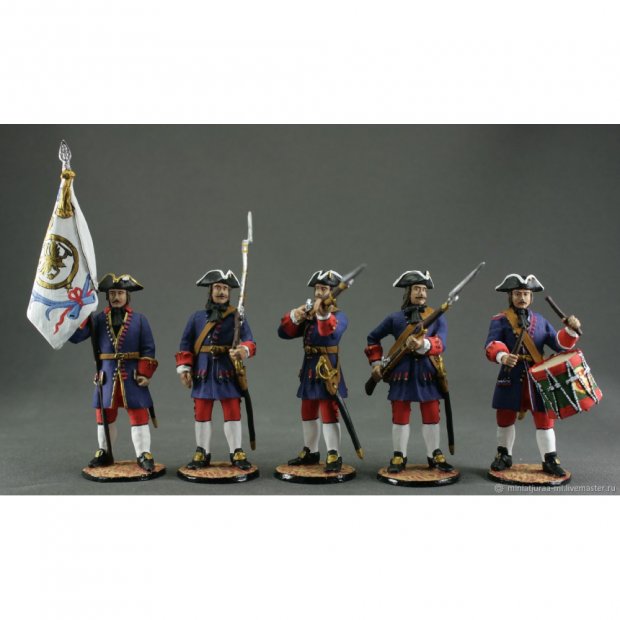Soldiers Of Peter The Great Set Of 5 Figures