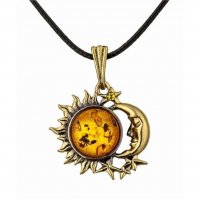 Handmade Moon And Sun Pendant Necklace