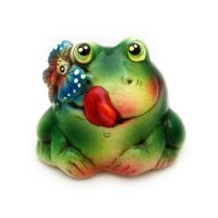Handmade Frog With Butterfly Figure