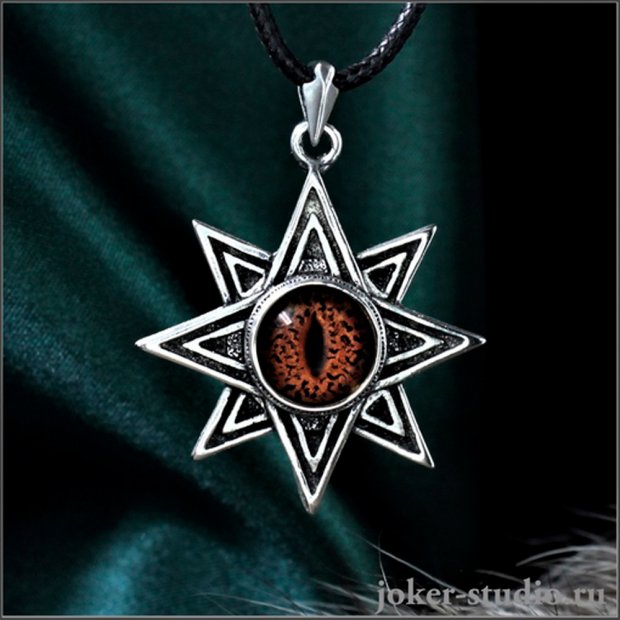Ishtar Star with Iguana Lizard Eye Pendant