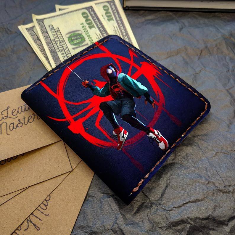 Handmade Spider-man Miles Morales Logo Custom Small Wallet Buy on 