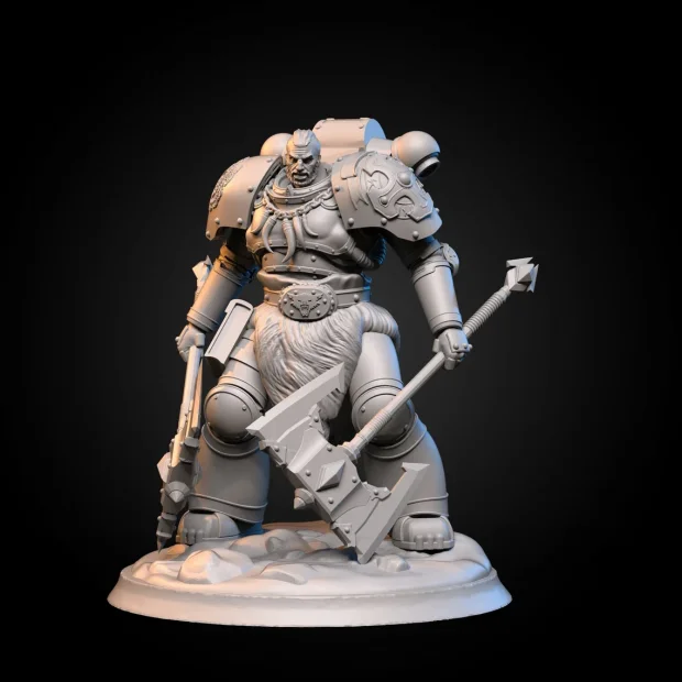 Space Vikings - Dual Axe Figure (Unpainted)