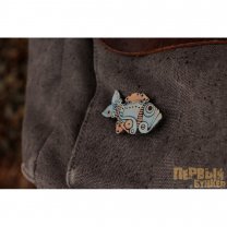 Steampunk Fish Pin Badge