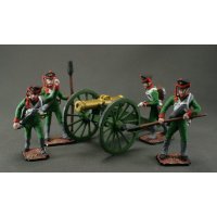Handmade Artillery Crew With Cannon 1812 V.2 Set Of 5 Figures
