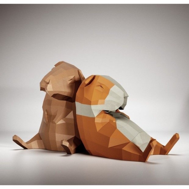 2 Sleepy Guinea Pigs 3D Building Set