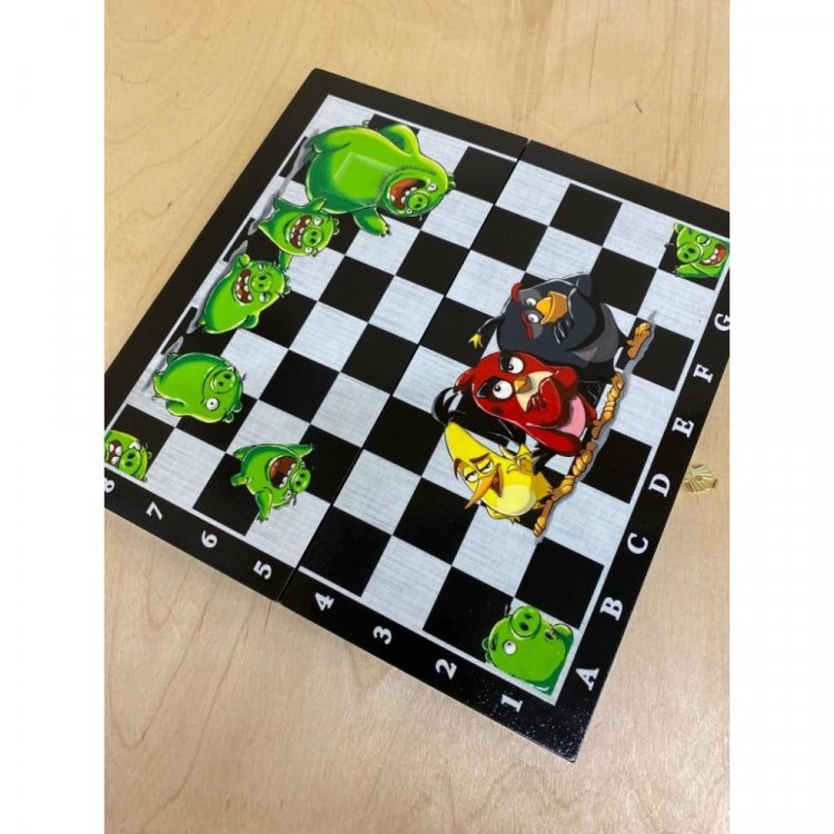 Handmade The Angry Birds Movie (Black) Everyday Chess