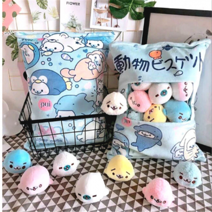 Snack Bag Plush Pillow (Blue)