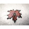Scarlet Maple Leaf With Eye Pendant Necklace