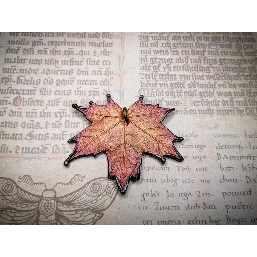 Dark Red Maple Leaf Pendant Necklace