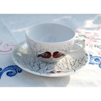 Bullfinches Mug With Saucer