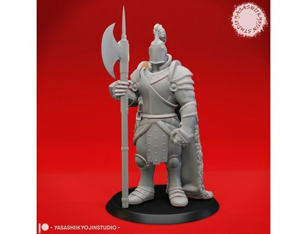 Stately knight with a halberd Figure (Unpainted)