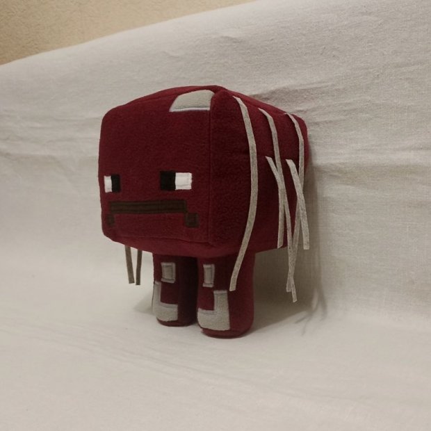 Strider Pixel Lava Creature Plush Toy (Maroon)