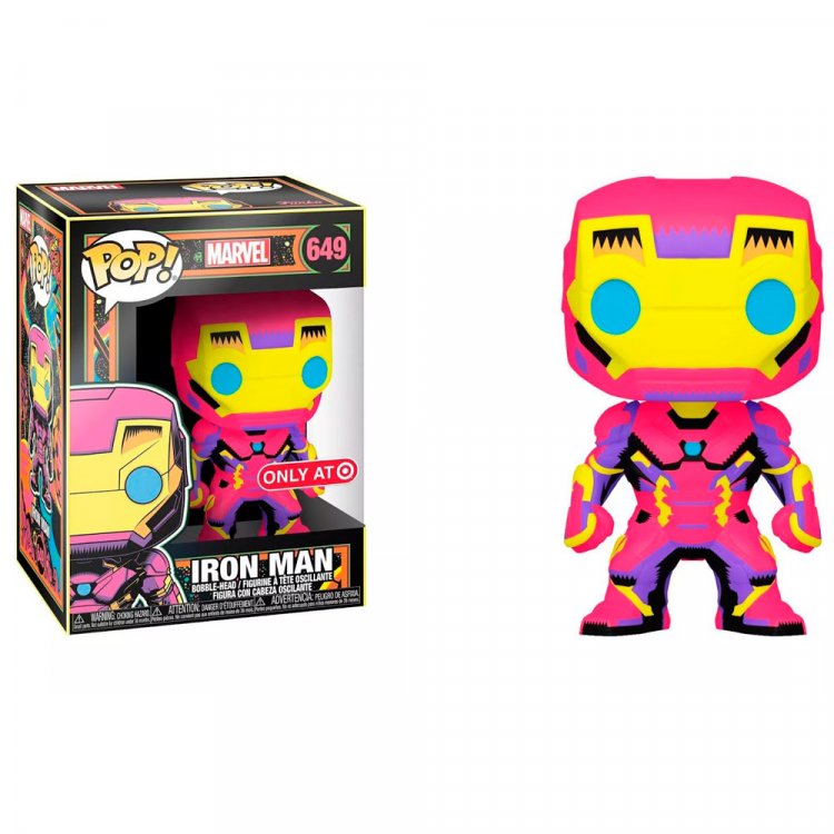 Funko POP Marvel: Black Light - Iron Man Figure