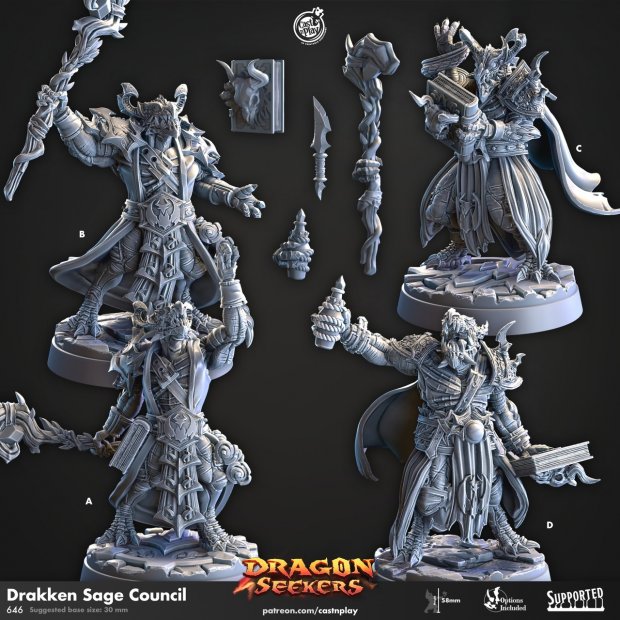 Drakken Sage Council Figure (Unpainted)