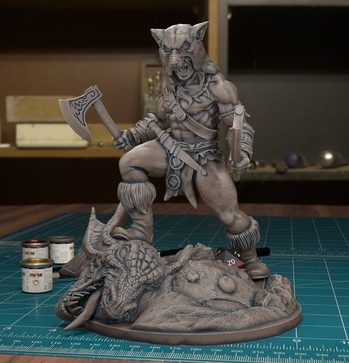 The Barbarian Killer of the Basilisk Figure (Unpainted)