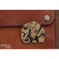 Steampunk Elephant Pin Badge