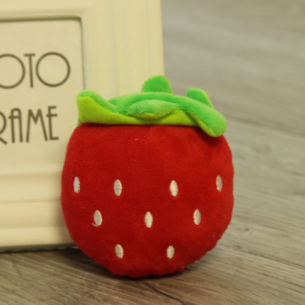 Fruit & Vegetable Plush Pet Toys (Strawberry)