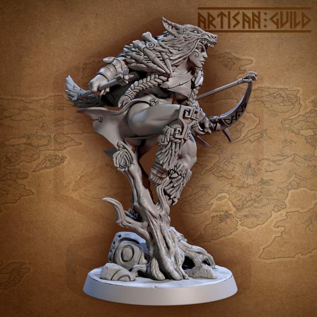 Skadi Ulfhedinn, demigoddess huntress Figure (Unpainted)