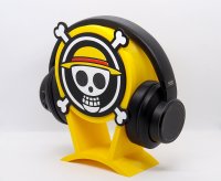 One Piece - Personalized Headphone Stand with Mugiwara and Heart Pirates sign