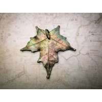Green-golden Maple Leaf Pendant Necklace
