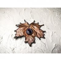 Autumn Maple Leaf With Eye V.2 Pendant Necklace
