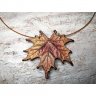Fiery Maple Leaf Pendant Necklace