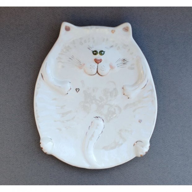 White Cat Plate