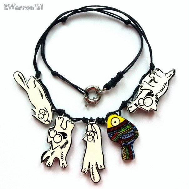 Cats and a Fish Necklace
