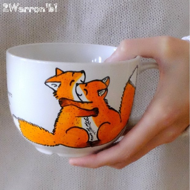 Cartoon Foxes in Love Mug