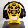 One Piece - Personalized Headphone Stand with Mugiwara and Heart Pirates sign v2