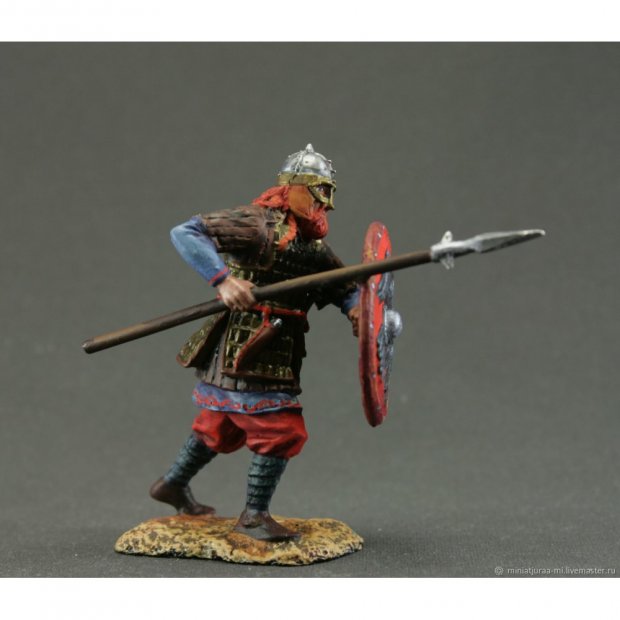 Viking With Spear And Shield Figure