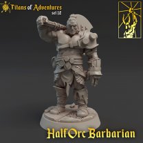 Half Orc Barbarian Figure (Unpainted)