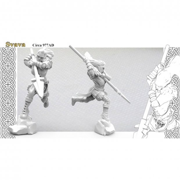 Northern woman with a spear Figure (Unpainted)