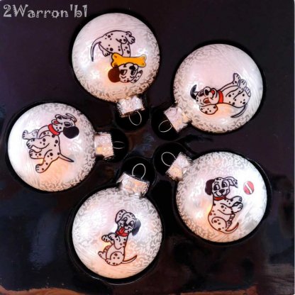 Dalmatians Set Of 5 Christmas Balls
