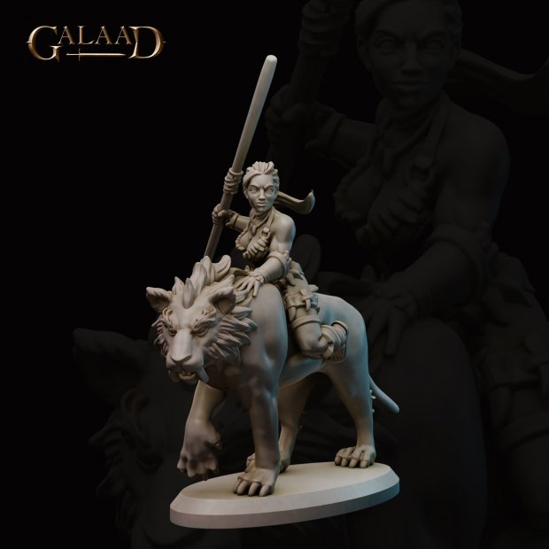 Mounted Amazon 1 Figure (Unpainted)