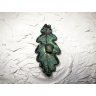 Dark Green Oak Leaf With Eye Pendant Necklace