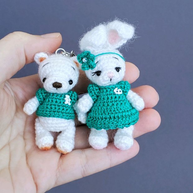 Pair Of Cute Pets Set Of 2 Keychains