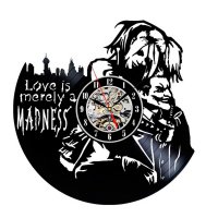 Handmade DC Comics - Harley Quinn & Joker Vinyl Clock Wall