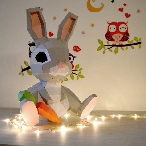Hare With Carrot 3D Building Set