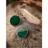Silver Plated Green Planets Earrings