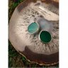 Silver Plated Green Planets Earrings